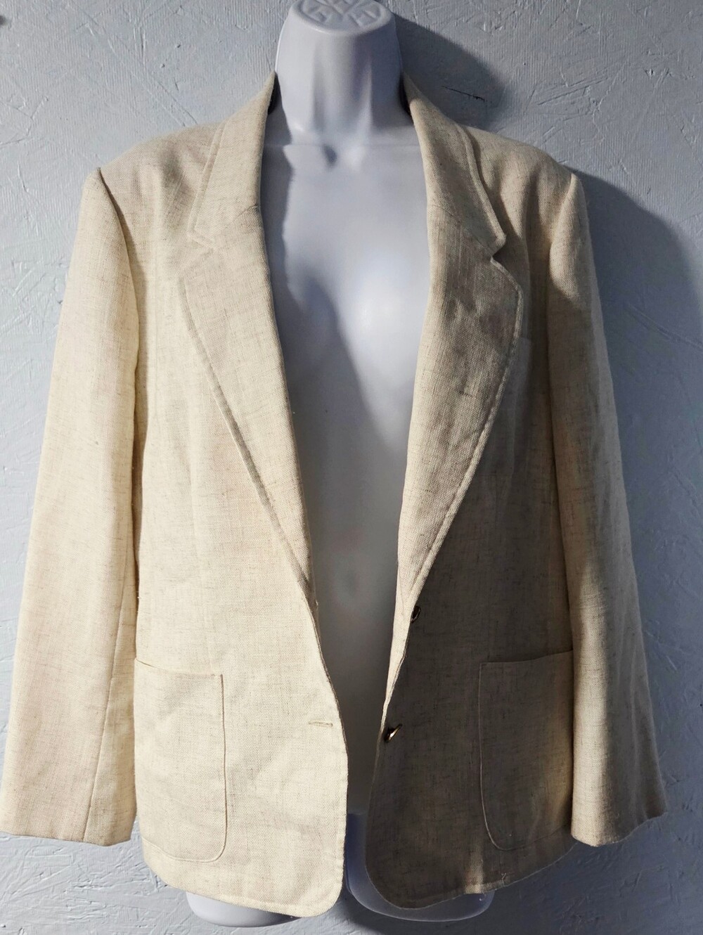 Vintage 80s Personal Linen Blend Blazer - 14